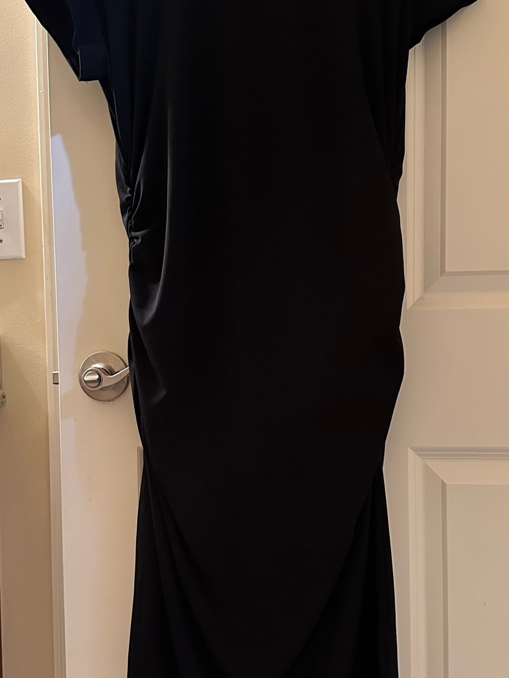 INC International Concepts Black Draped Maxi Dress